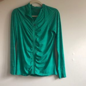 Athleta zip up lightweight green hoodie